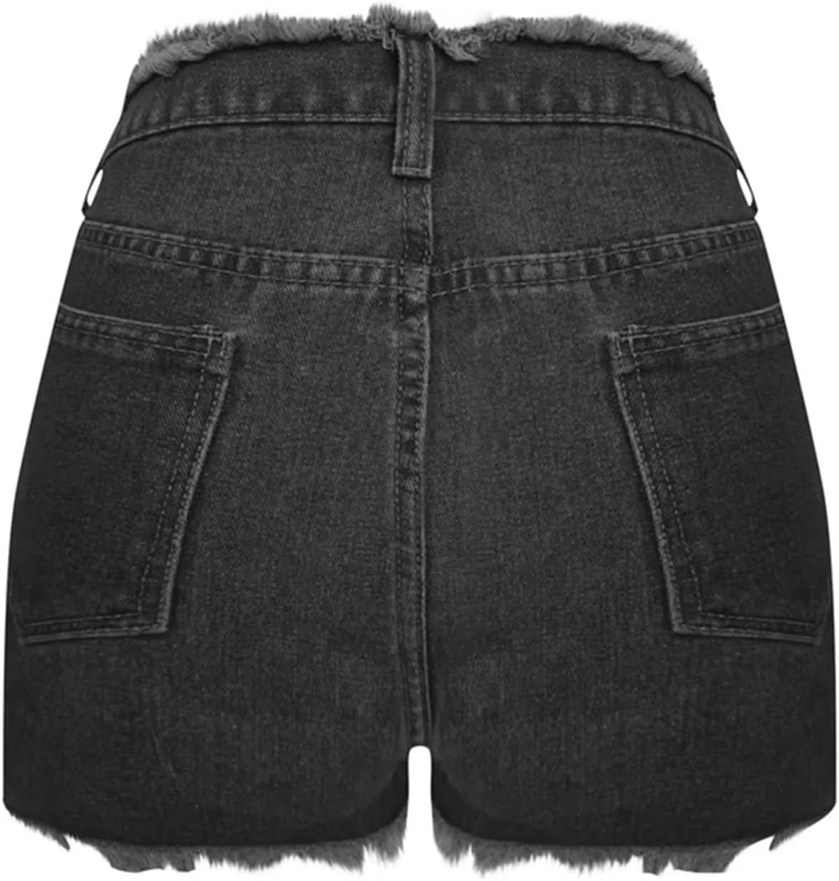 High Waisted Denim Shorts Women Distressed Stretchy Baggy Jean Shorts Tummy Control Raw Hem Casual Short Jeans
