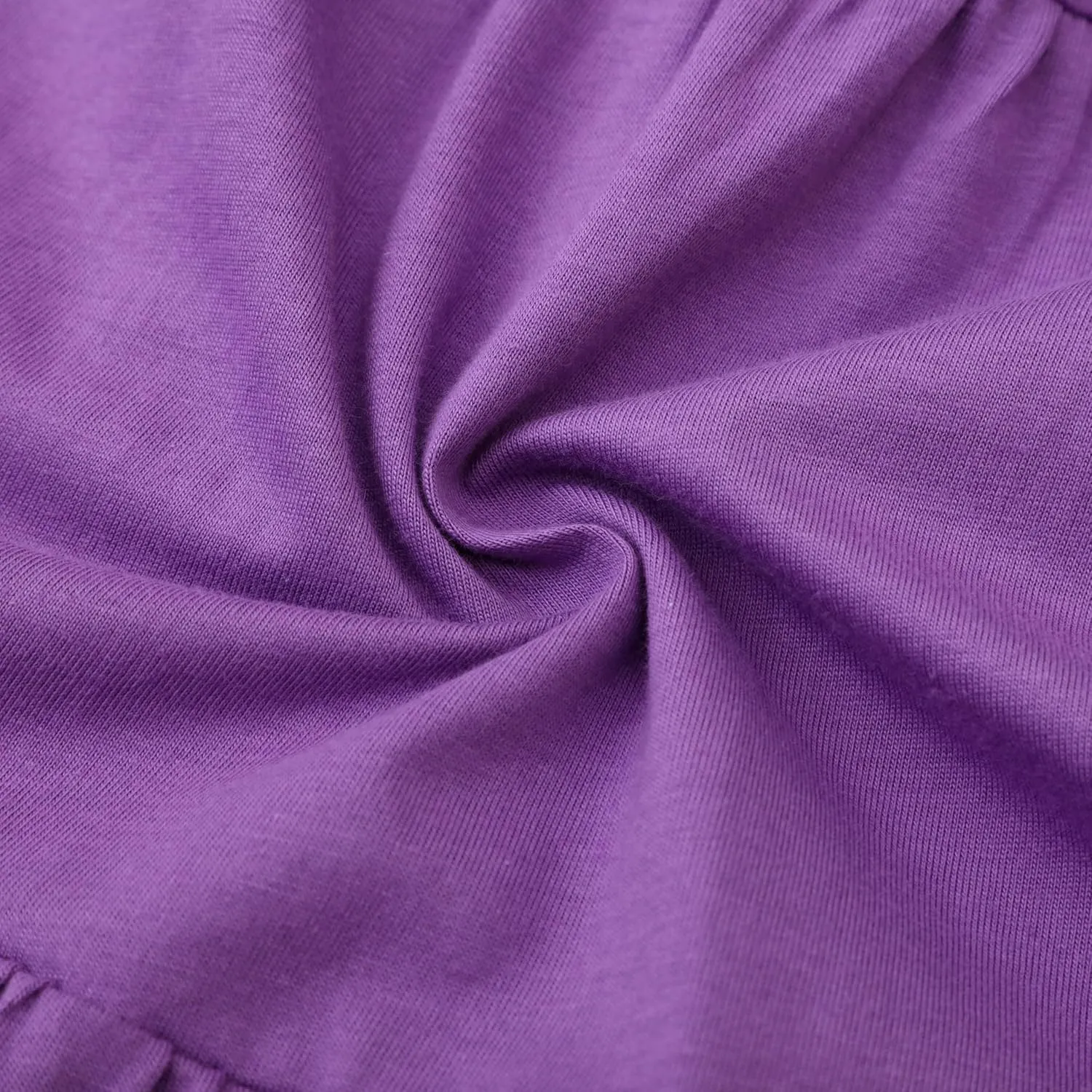 HILEELANG Girl Long Sleeve Dress Ruffle Solid Color Cotton Casual Tiered Pleated Twirly Dress