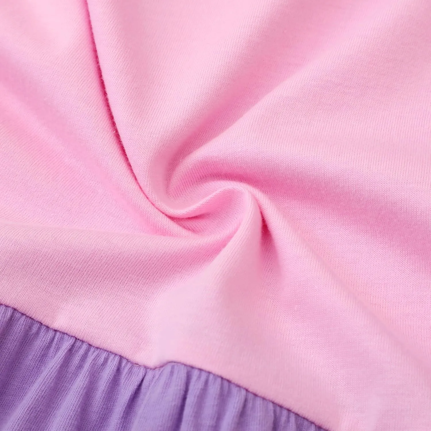HILEELANG Girl Long Sleeve Dress Ruffle Solid Color Cotton Casual Tiered Pleated Twirly Dress