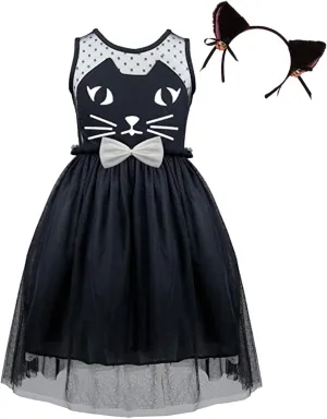 HILEELANG Little Girl Long Sleeve Dress Cotton Casual Applique Halloween Christams Tunic Shirt Clothes