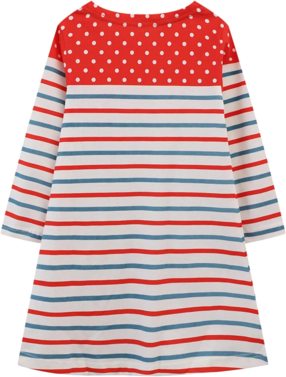 HILEELANG Little Girl Long Sleeve Dress Cotton Casual Applique Halloween Christams Tunic Shirt Clothes