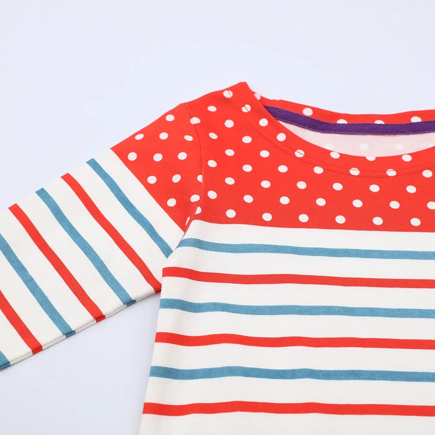 HILEELANG Little Girl Long Sleeve Dress Cotton Casual Applique Halloween Christams Tunic Shirt Clothes