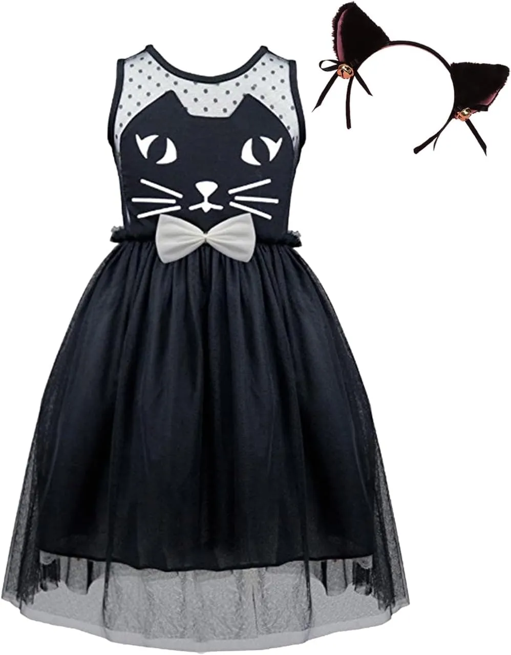 HILEELANG Little Girl Long Sleeve Dress Cotton Casual Applique Halloween Christams Tunic Shirt Clothes