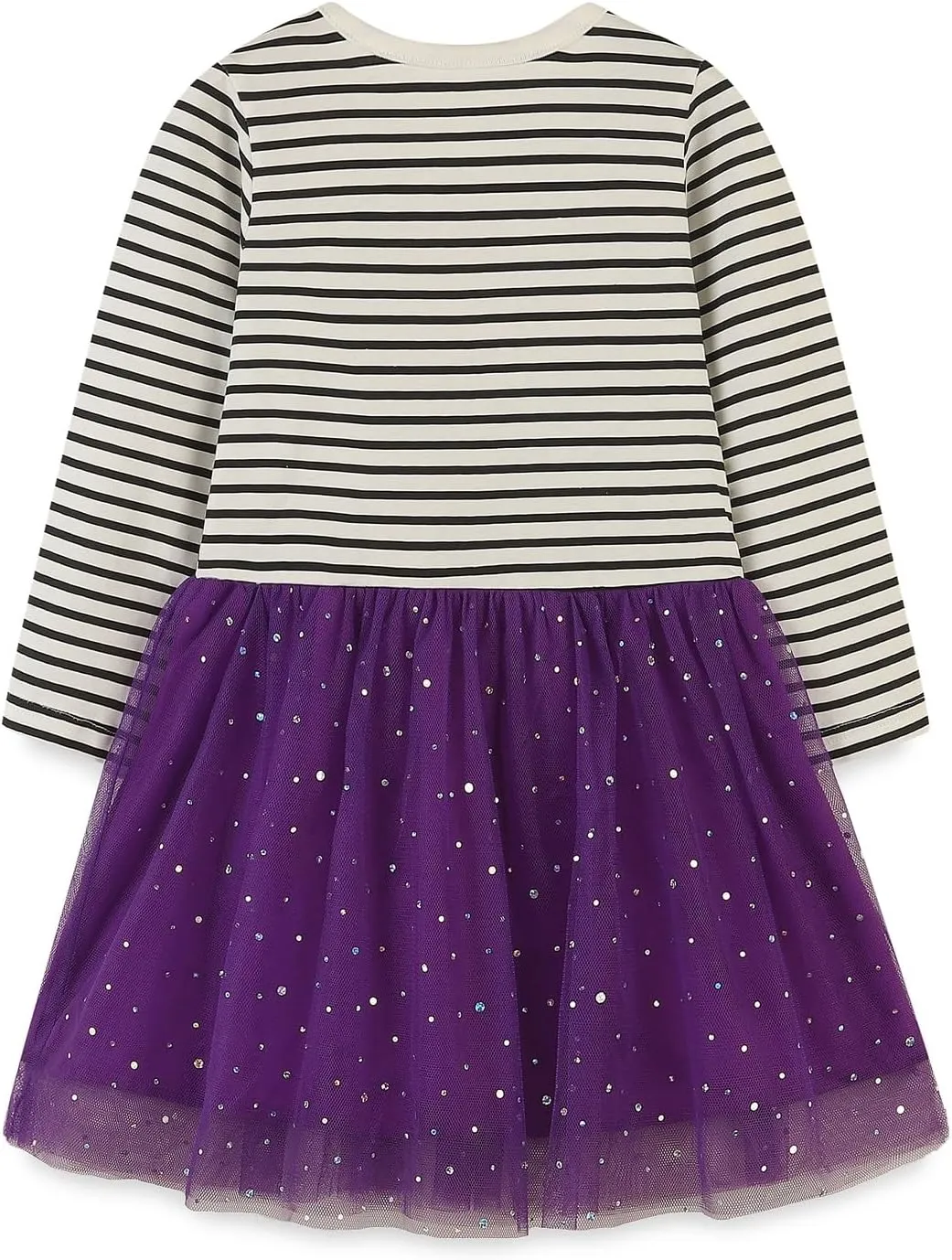 HILEELANG Little Girl Long Sleeve Dress Cotton Casual Applique Halloween Christams Tunic Shirt Clothes