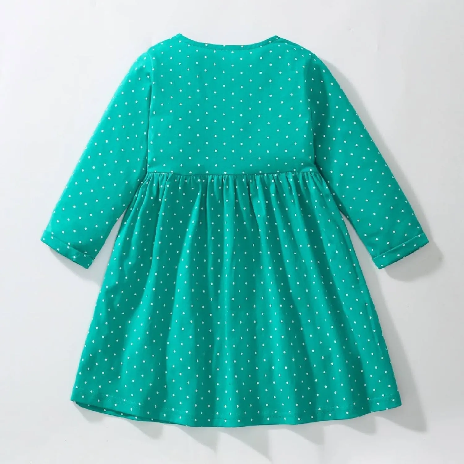 HILEELANG Toddler Girls Long Sleeve Dress Fall Autuman Cotton Casual Floal Jersey Shirt Dresses
