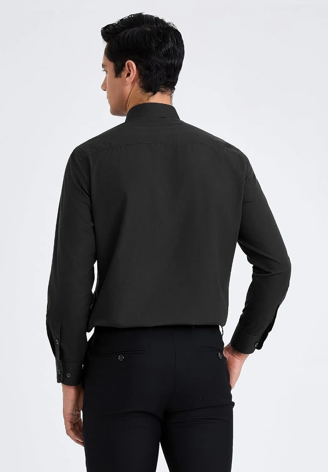 HISDERN Mens Dress Shirt Long Sleeve Botton Down Formal Shirts Regular Fit Solid Casual Business Cotton Shirts for Men