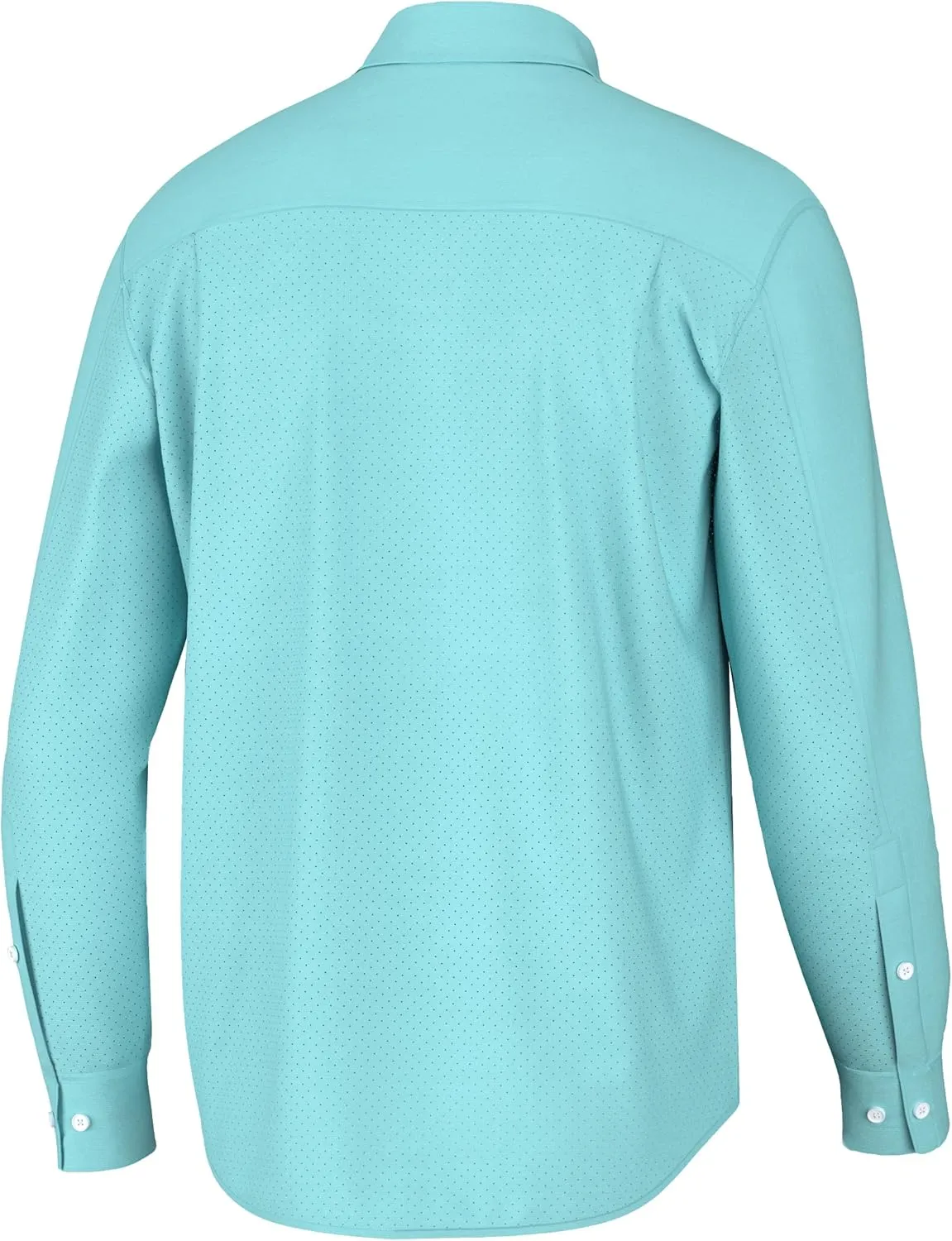 HUK Men's Tide Point Solid Long Sleeve Shirt, Button