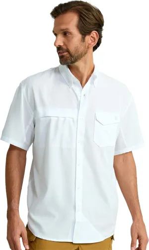 HUK Tide Point Solid Short Sleeve Shirt, Button Down for Men