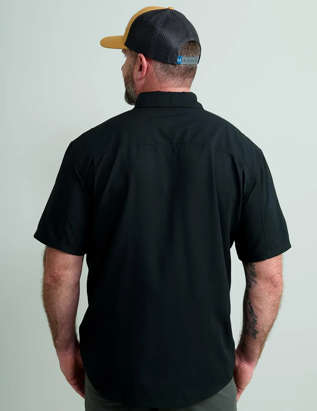 HUK Tide Point Solid Short Sleeve Shirt, Button Down for Men