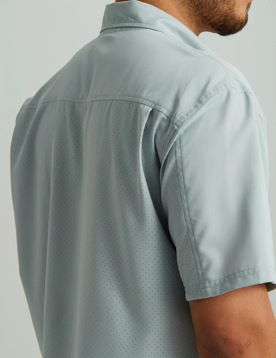 HUK Tide Point Solid Short Sleeve Shirt, Button Down for Men