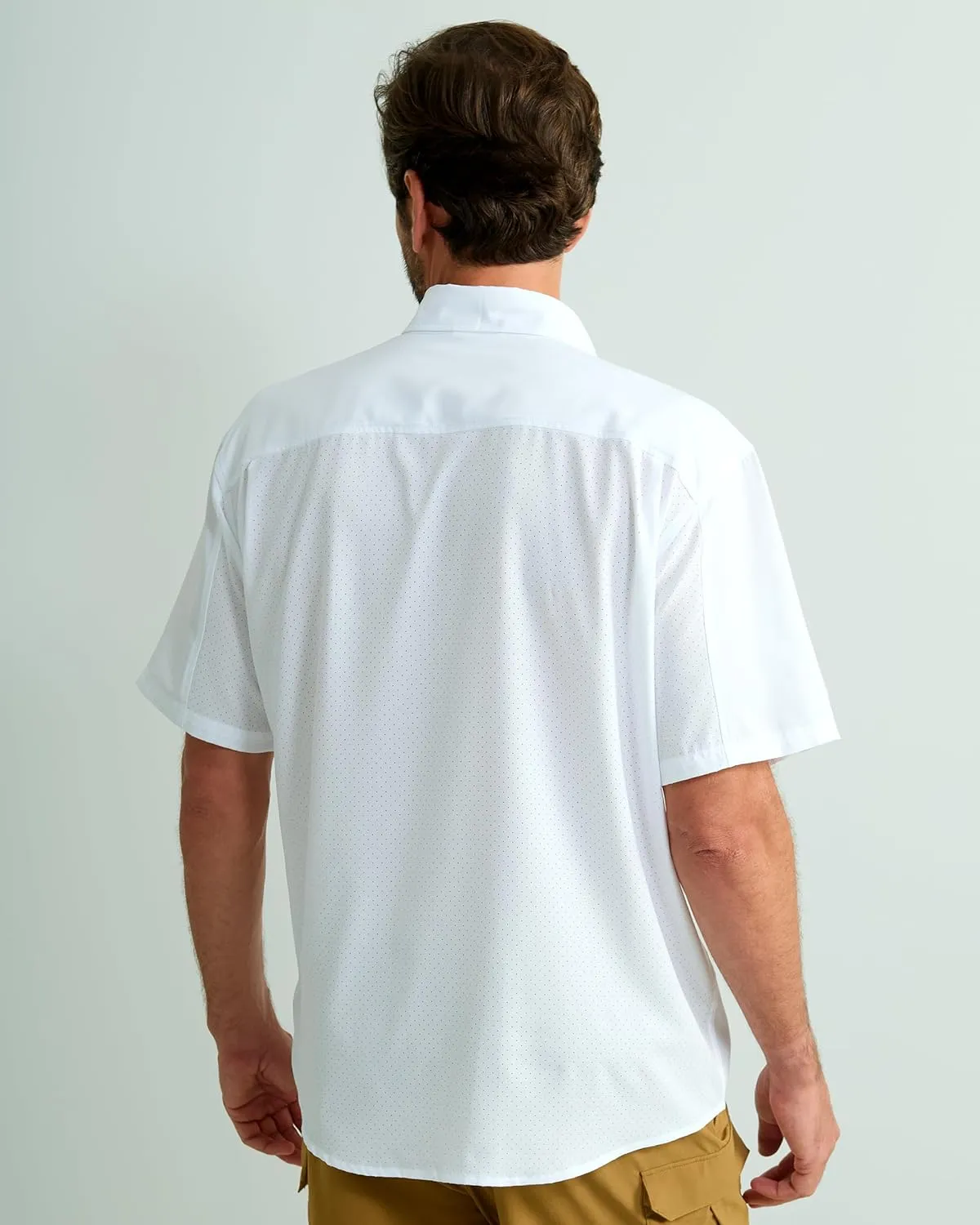 HUK Tide Point Solid Short Sleeve Shirt, Button Down for Men