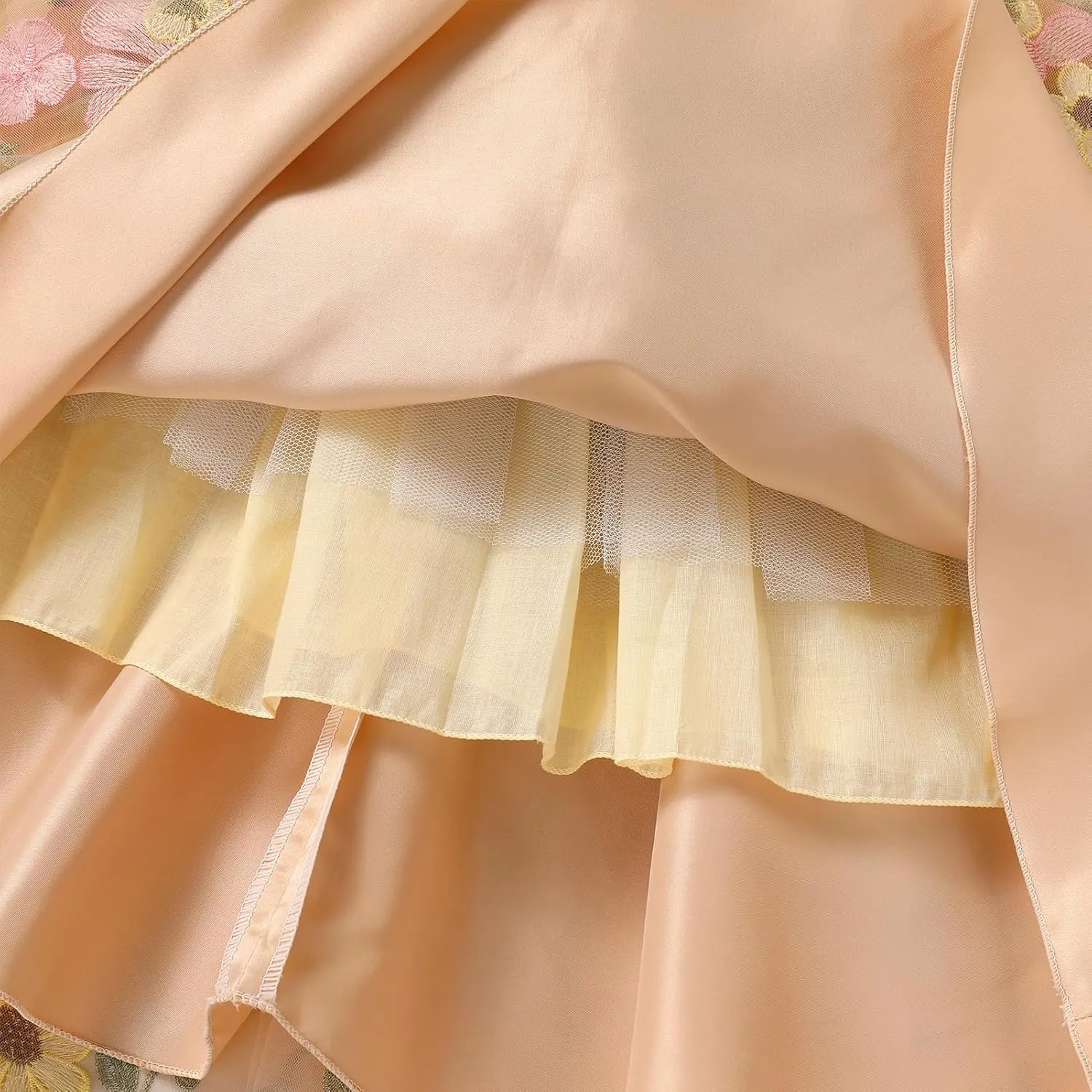 IBTOM CASTLE Flower Girls Tutu Dress Kids Embroidered Wedding Bridesmaid Dress Girl Pirncess Birthday Party Dress Ball Gown