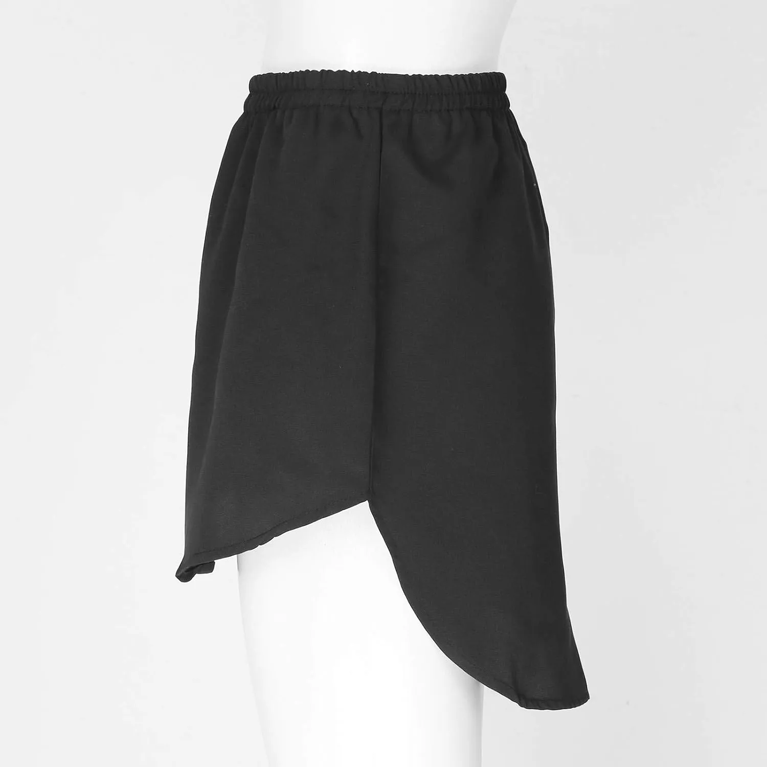 iiniim Women Irregular Mini Pleated A-Line Skirt Asymmetric Button Down Detachable Skirt