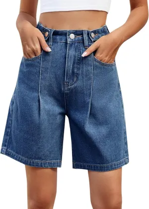 Jean Shorts for Women 2025 Summer Casual High Waisted Stretchy Denim Shorts Curvy Cutoff Jorts