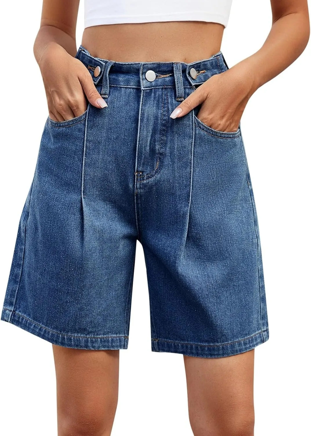 Jean Shorts for Women 2025 Summer Casual High Waisted Stretchy Denim Shorts Curvy Cutoff Jorts