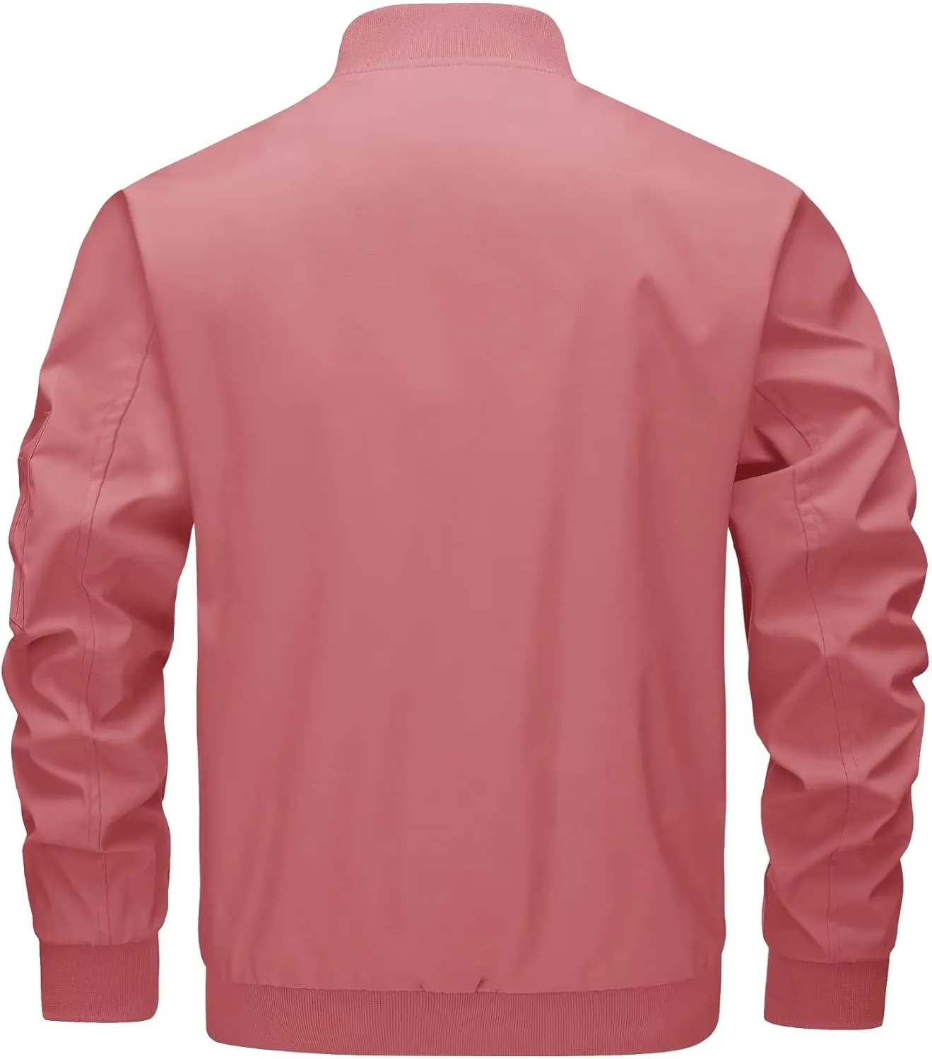 KEFITEVD Men's Lightweight Windbreaker Jacket Casual Bomber Jacket Windproof Track Jacket Spring Fall Softshell Outerwear