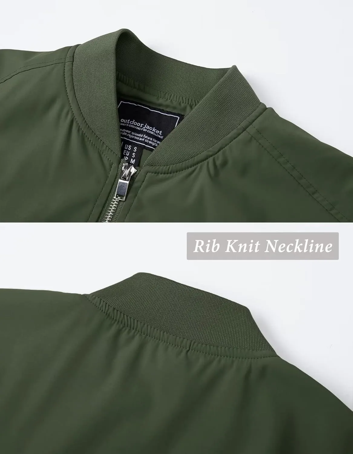 KEFITEVD Men's Lightweight Windbreaker Jacket Casual Bomber Jacket Windproof Track Jacket Spring Fall Softshell Outerwear
