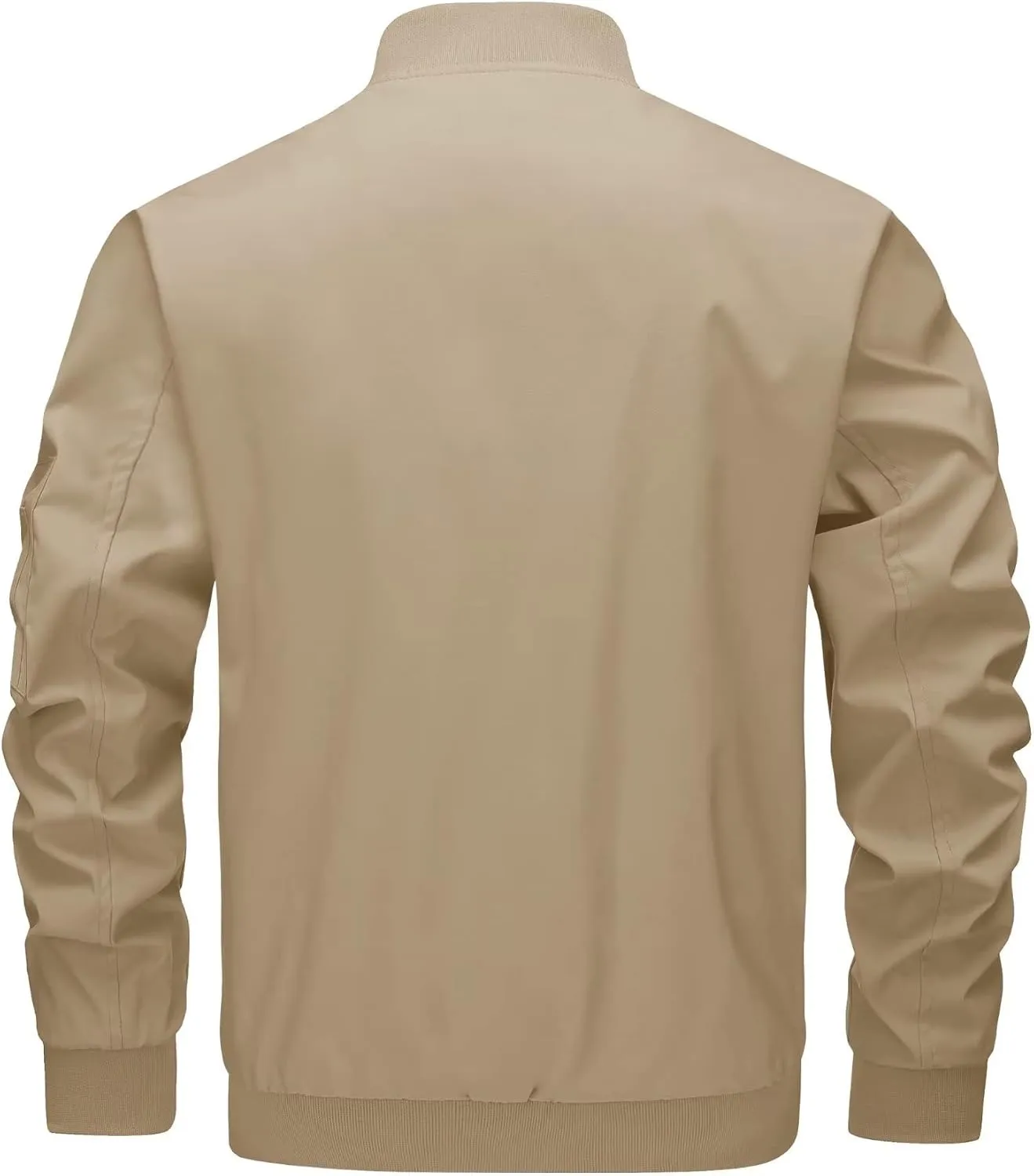 KEFITEVD Men's Lightweight Windbreaker Jacket Casual Bomber Jacket Windproof Track Jacket Spring Fall Softshell Outerwear