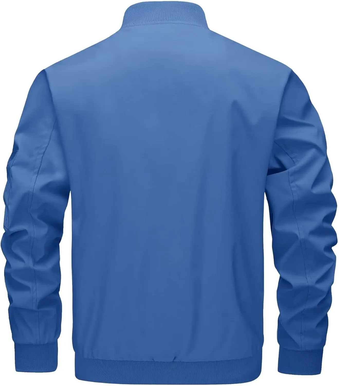 KEFITEVD Men's Lightweight Windbreaker Jacket Casual Bomber Jacket Windproof Track Jacket Spring Fall Softshell Outerwear