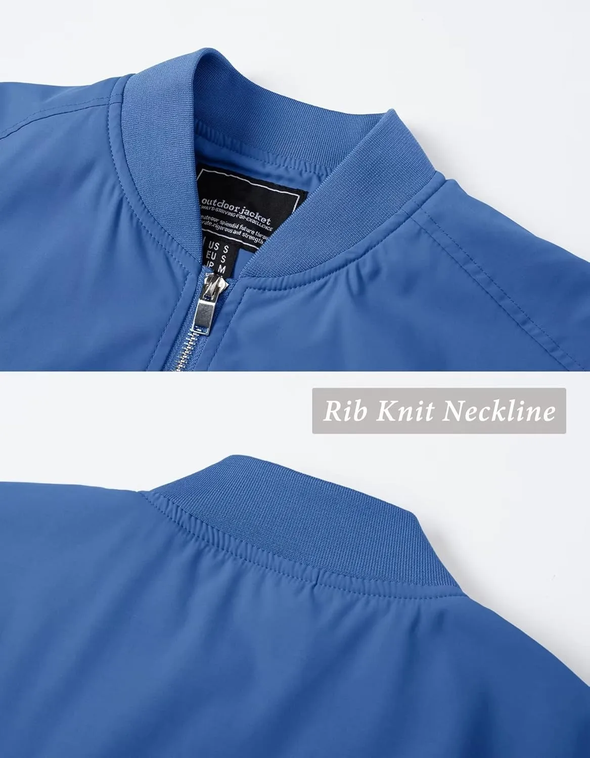 KEFITEVD Men's Lightweight Windbreaker Jacket Casual Bomber Jacket Windproof Track Jacket Spring Fall Softshell Outerwear