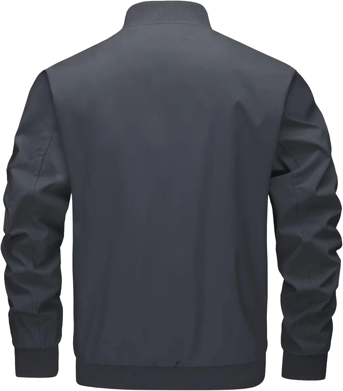 KEFITEVD Men's Lightweight Windbreaker Jacket Casual Bomber Jacket Windproof Track Jacket Spring Fall Softshell Outerwear