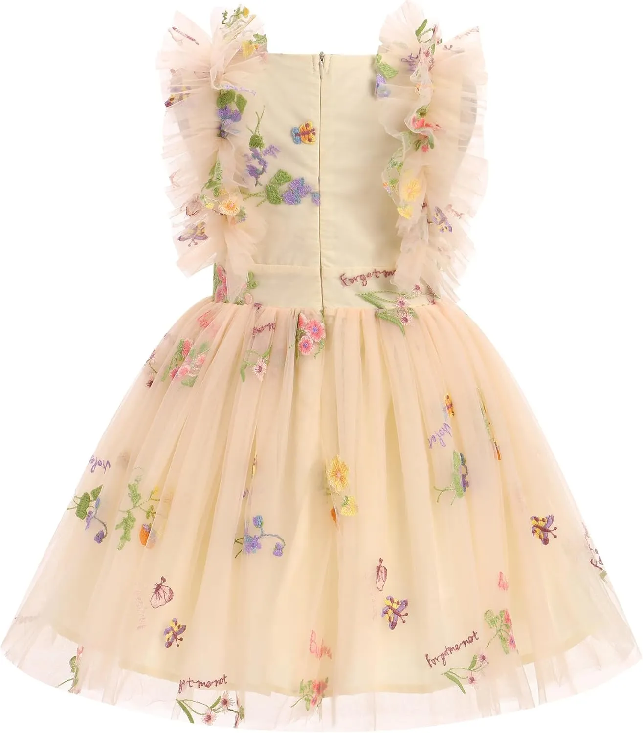 Kids Girls Confetti Birthday Princess Dress Ruffle Sleeve Boho Cake Smash Photo Shoot Outfit 3-10T