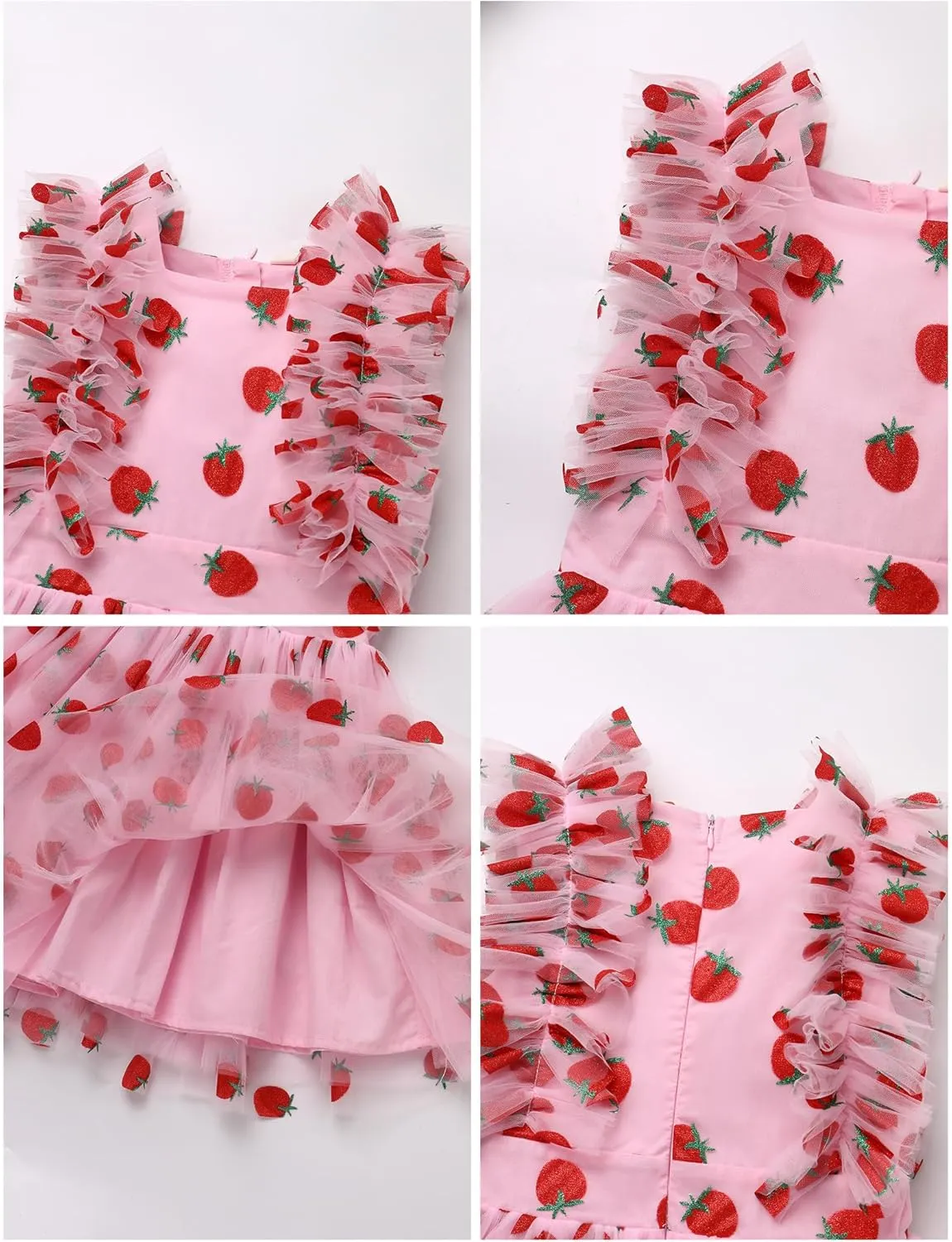 Kids Girls Confetti Birthday Princess Dress Ruffle Sleeve Boho Cake Smash Photo Shoot Outfit 3-10T