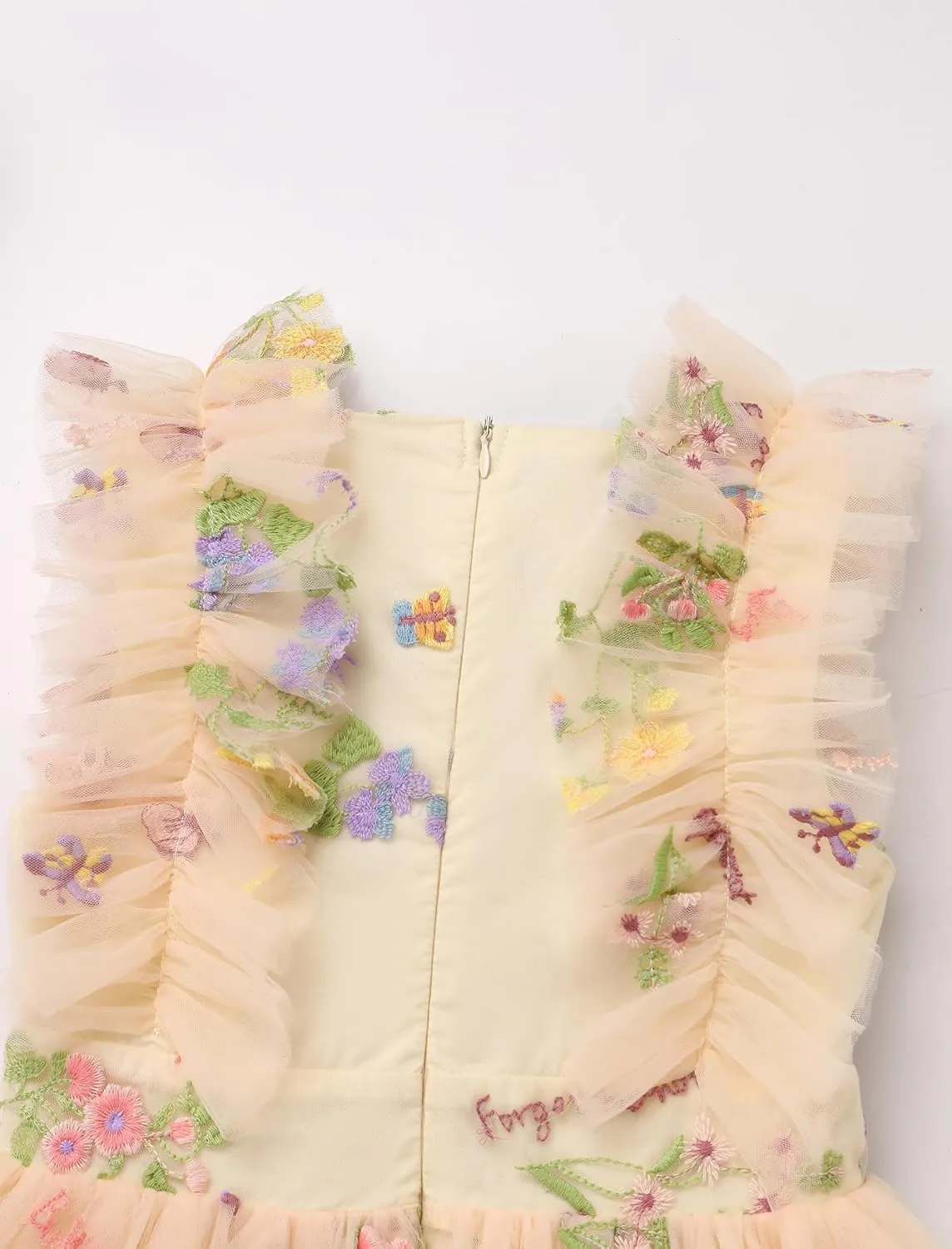 Kids Girls Confetti Birthday Princess Dress Ruffle Sleeve Boho Cake Smash Photo Shoot Outfit 3-10T