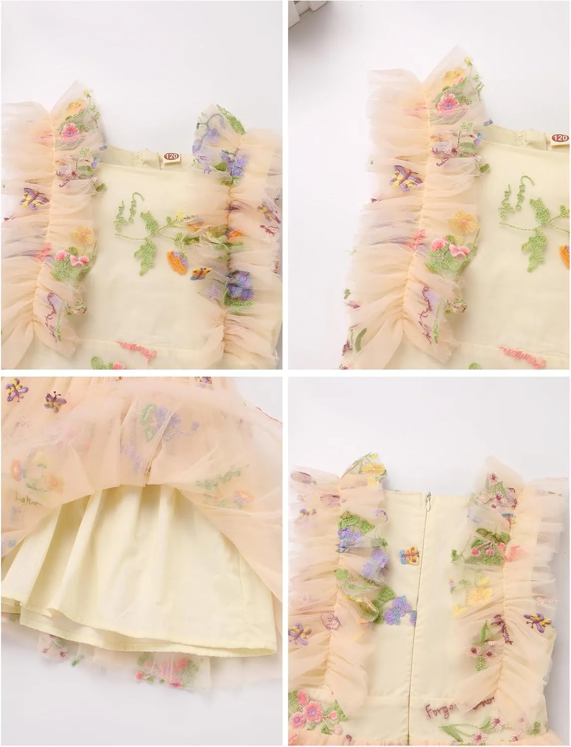 Kids Girls Confetti Birthday Princess Dress Ruffle Sleeve Boho Cake Smash Photo Shoot Outfit 3-10T