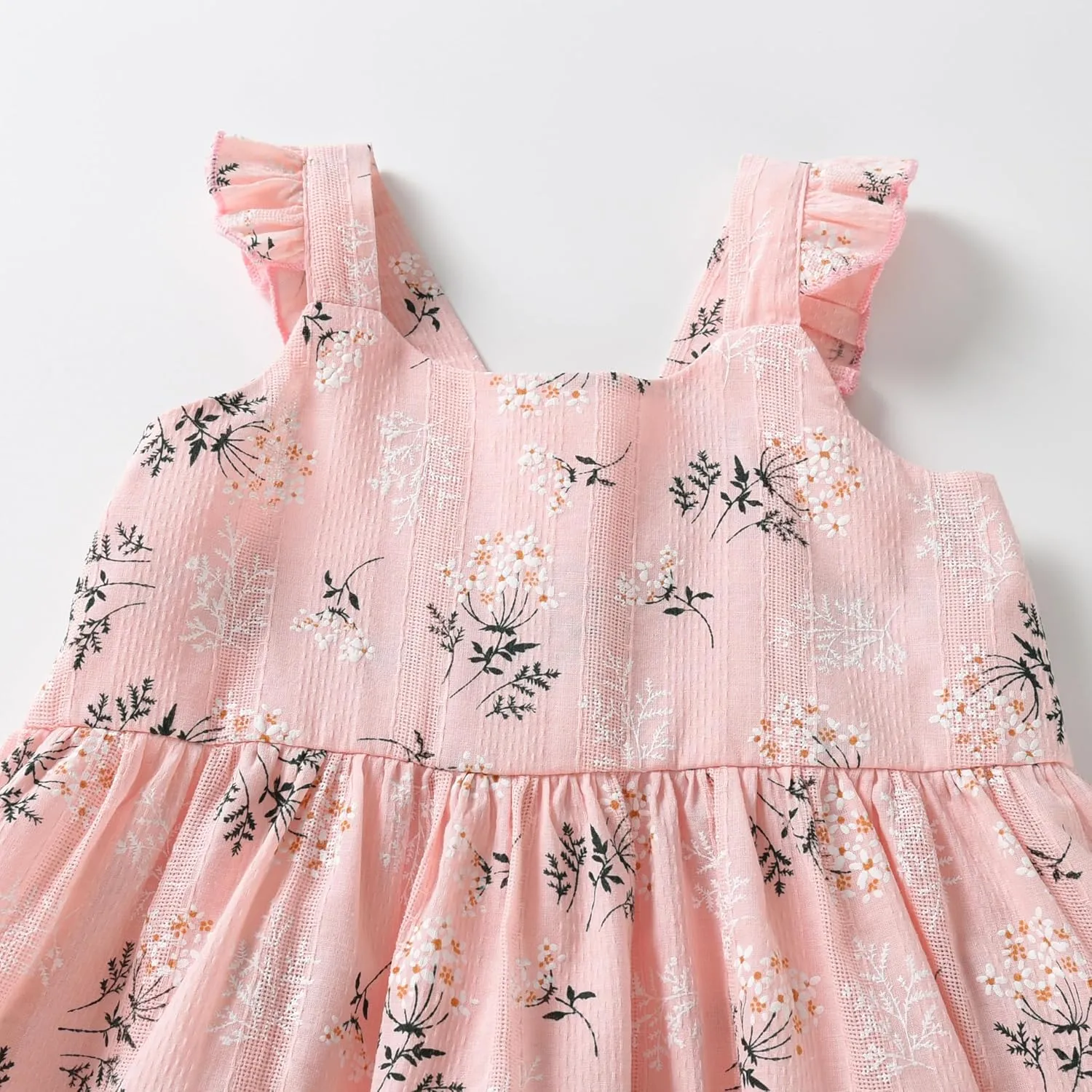 Kids Toddler Baby Girls Dress Ruffle Sleeveless Princess Dress 2024 Summer Beach Sundress