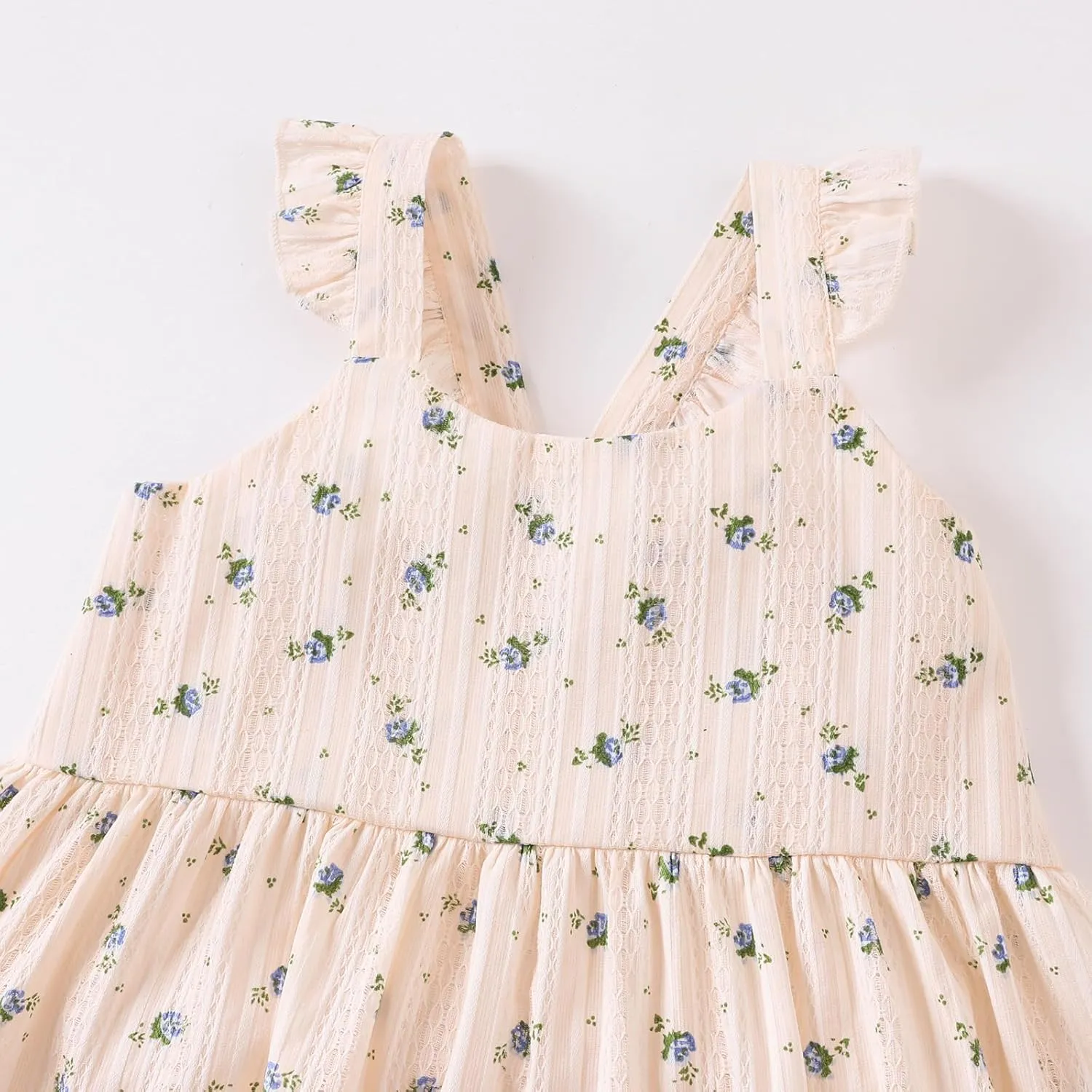 Kids Toddler Baby Girls Dress Ruffle Sleeveless Princess Dress 2024 Summer Beach Sundress