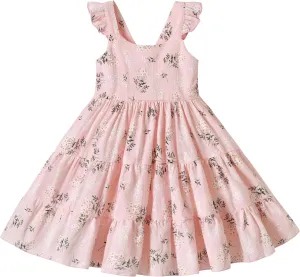 Kids Toddler Baby Girls Dress Ruffle Sleeveless Princess Dress 2024 Summer Beach Sundress
