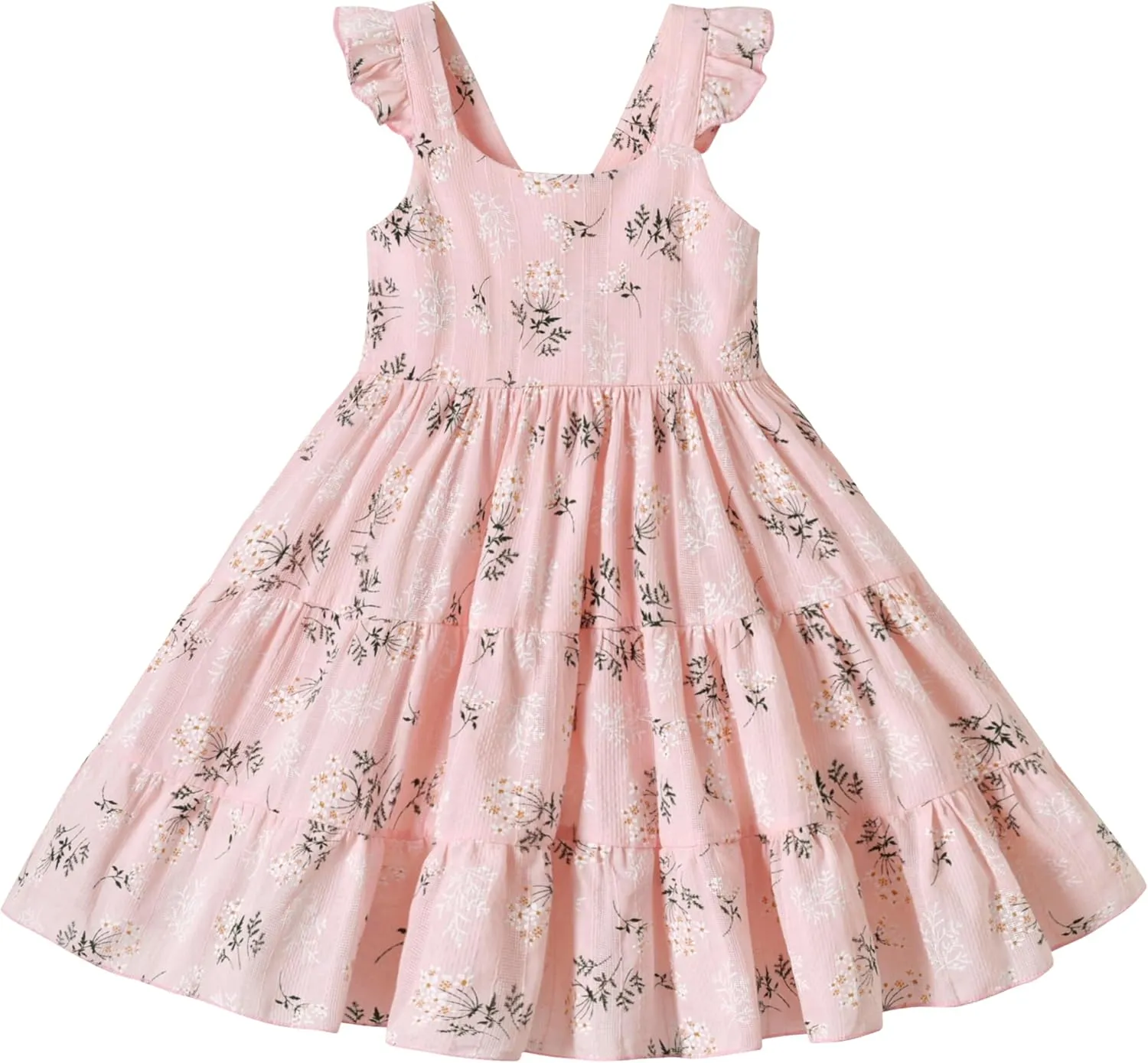 Kids Toddler Baby Girls Dress Ruffle Sleeveless Princess Dress 2024 Summer Beach Sundress