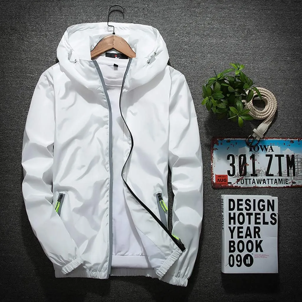 Lightweight Windbreaker Jackets For Men Big And Tall Spring Fall Casual Zipper Waterproof Mountain Coats,M-7XL