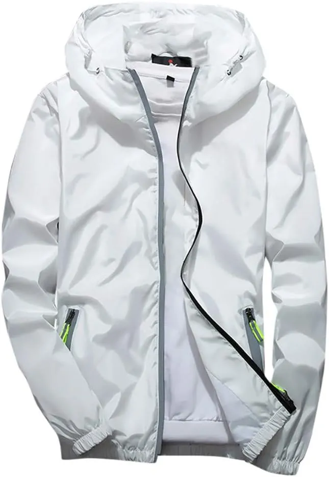 Lightweight Windbreaker Jackets For Men Big And Tall Spring Fall Casual Zipper Waterproof Mountain Coats,M-7XL
