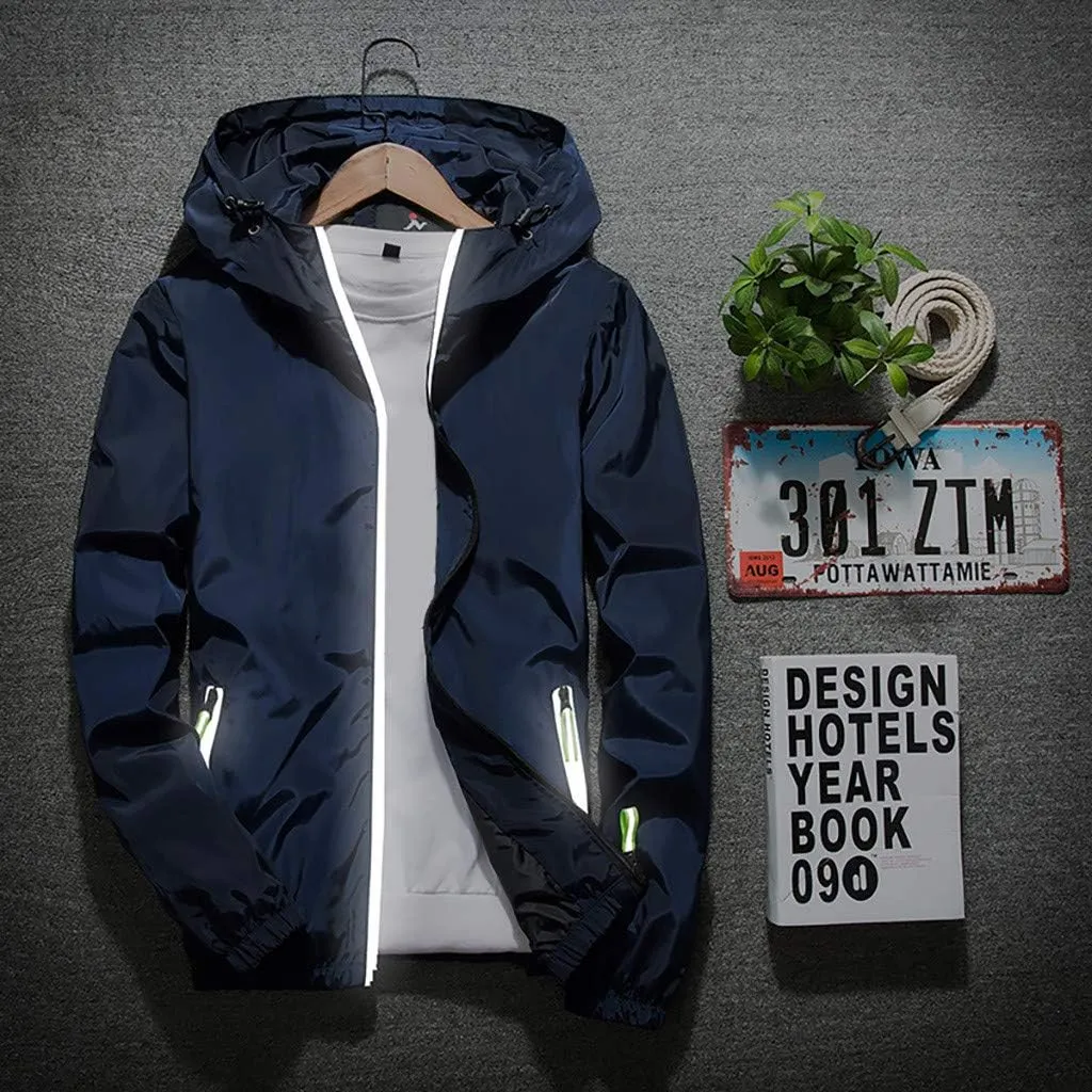 Lightweight Windbreaker Jackets For Men Big And Tall Spring Fall Casual Zipper Waterproof Mountain Coats,M-7XL