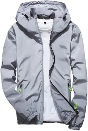 Lightweight Windbreaker Jackets For Men Big And Tall Spring Fall Casual Zipper Waterproof Mountain Coats,M-7XL
