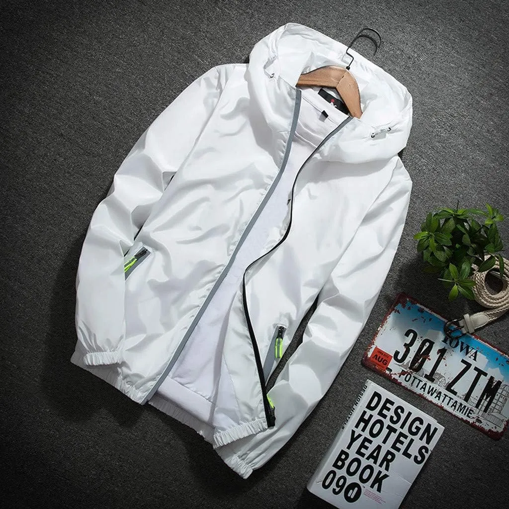 Lightweight Windbreaker Jackets For Men Big And Tall Spring Fall Casual Zipper Waterproof Mountain Coats,M-7XL