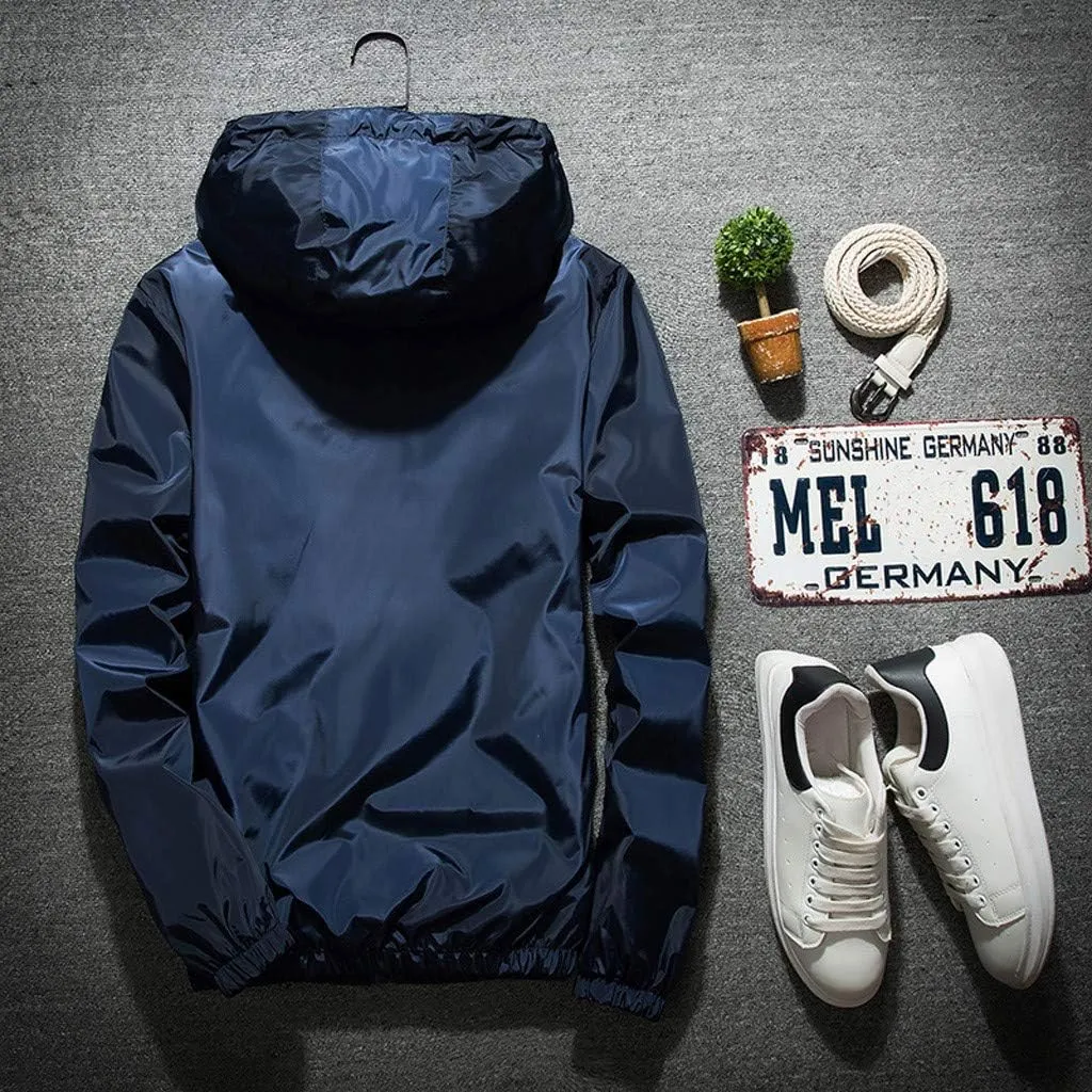 Lightweight Windbreaker Jackets For Men Big And Tall Spring Fall Casual Zipper Waterproof Mountain Coats,M-7XL
