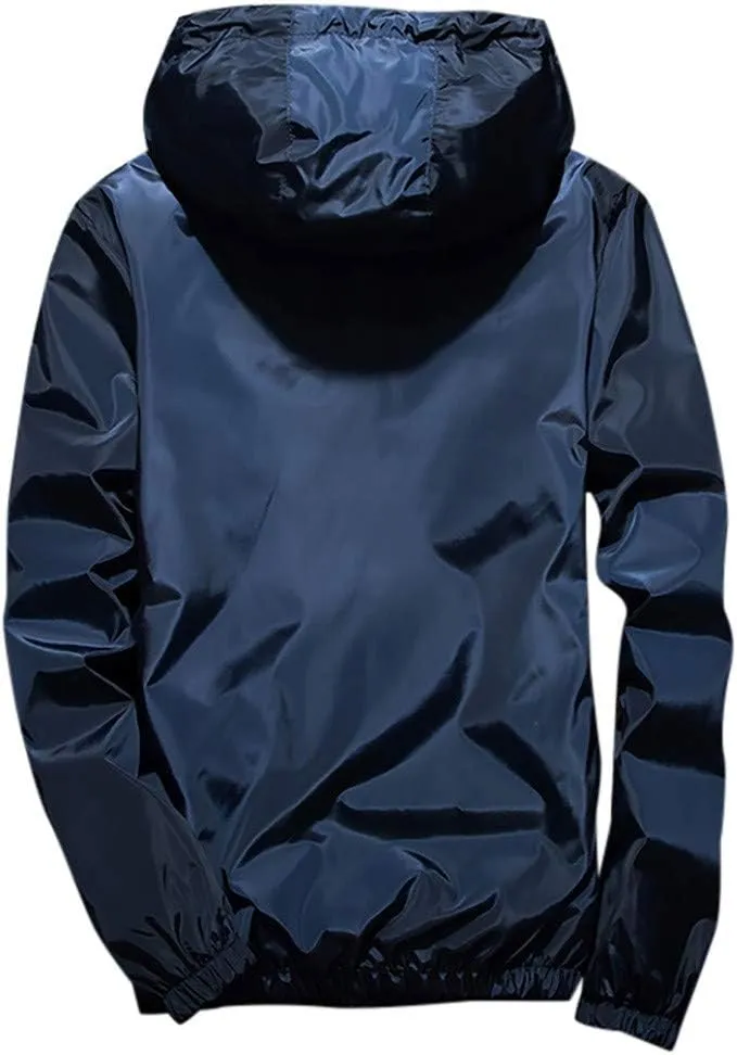 Lightweight Windbreaker Jackets For Men Big And Tall Spring Fall Casual Zipper Waterproof Mountain Coats,M-7XL