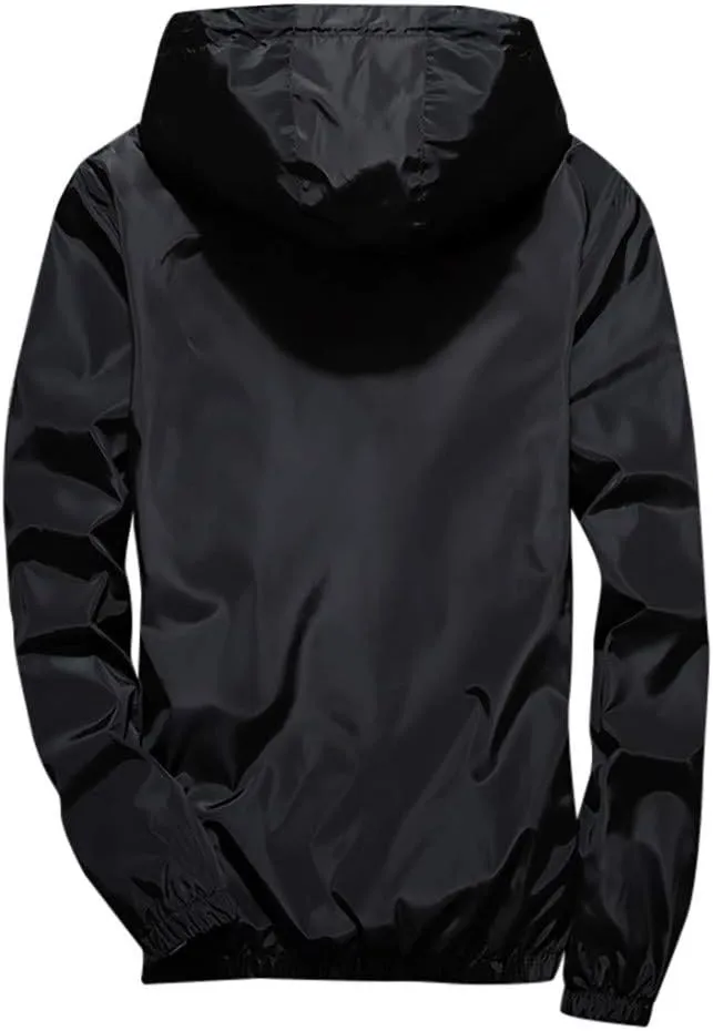 Lightweight Windbreaker Jackets For Men Big And Tall Spring Fall Casual Zipper Waterproof Mountain Coats,M-7XL