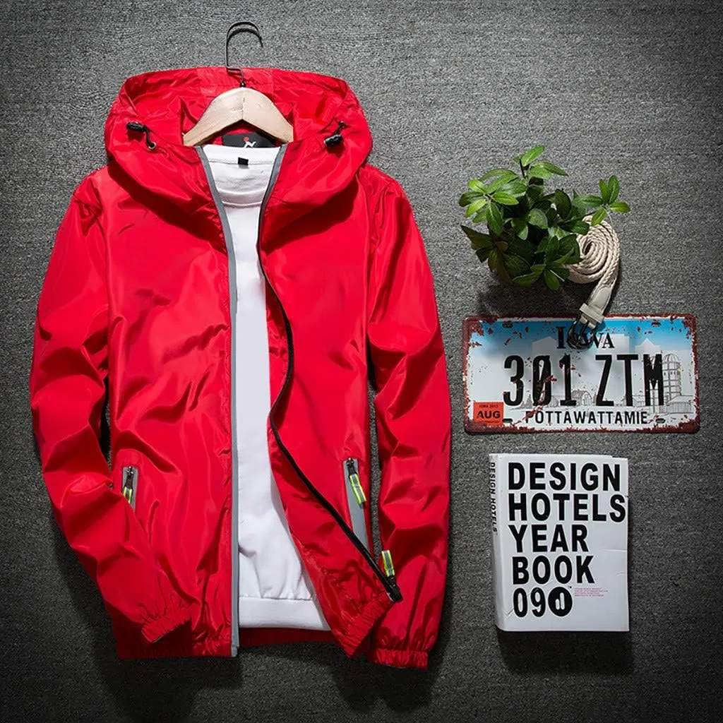 Lightweight Windbreaker Jackets For Men Big And Tall Spring Fall Casual Zipper Waterproof Mountain Coats,M-7XL