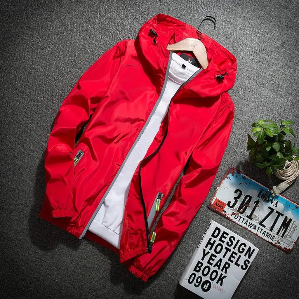 Lightweight Windbreaker Jackets For Men Big And Tall Spring Fall Casual Zipper Waterproof Mountain Coats,M-7XL