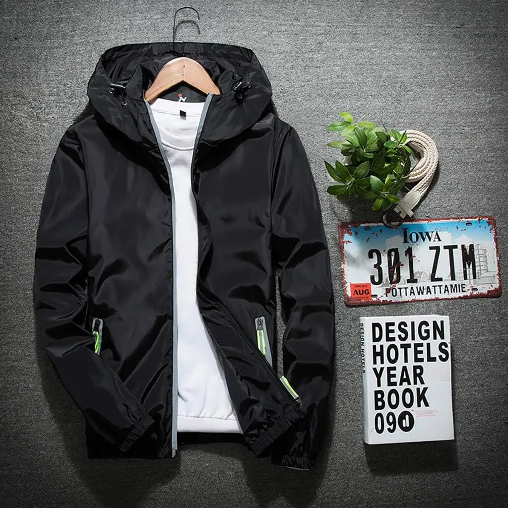 Lightweight Windbreaker Jackets For Men Big And Tall Spring Fall Casual Zipper Waterproof Mountain Coats,M-7XL