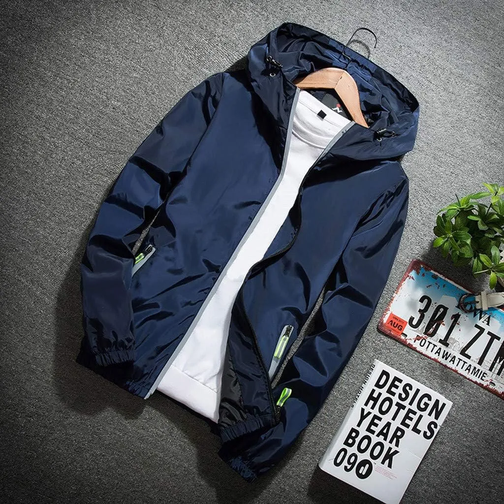 Lightweight Windbreaker Jackets For Men Big And Tall Spring Fall Casual Zipper Waterproof Mountain Coats,M-7XL