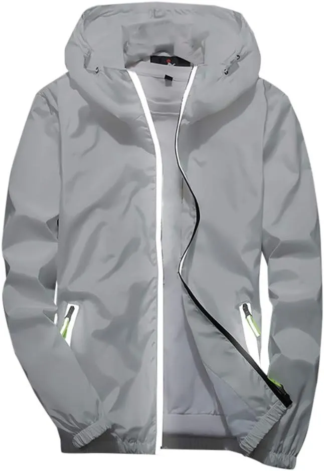 Lightweight Windbreaker Jackets For Men Big And Tall Spring Fall Casual Zipper Waterproof Mountain Coats,M-7XL