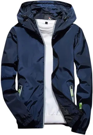 Lightweight Windbreaker Jackets For Men Big And Tall Spring Fall Casual Zipper Waterproof Mountain Coats,M-7XL