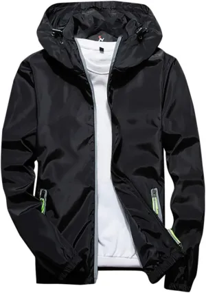 Lightweight Windbreaker Jackets For Men Big And Tall Spring Fall Casual Zipper Waterproof Mountain Coats,M-7XL
