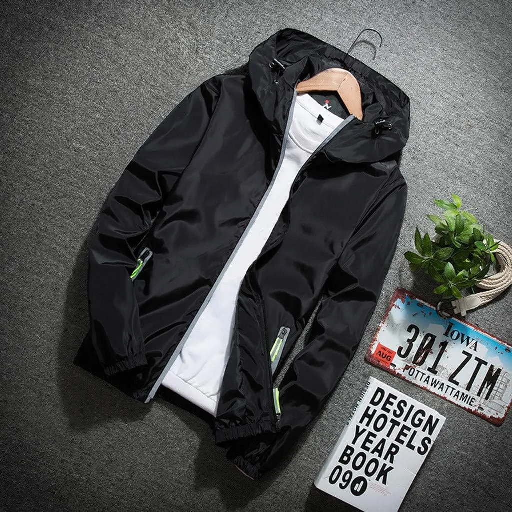 Lightweight Windbreaker Jackets For Men Big And Tall Spring Fall Casual Zipper Waterproof Mountain Coats,M-7XL