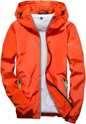 Lightweight Windbreaker Jackets For Men Big And Tall Spring Fall Casual Zipper Waterproof Mountain Coats,M-7XL